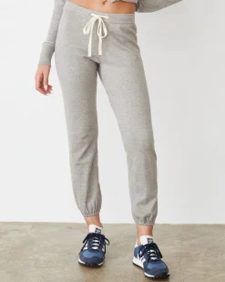 MONROW Lightknit Contrast Stitch Vintage Sweat HEATHERGREY Clearance